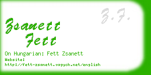 zsanett fett business card
